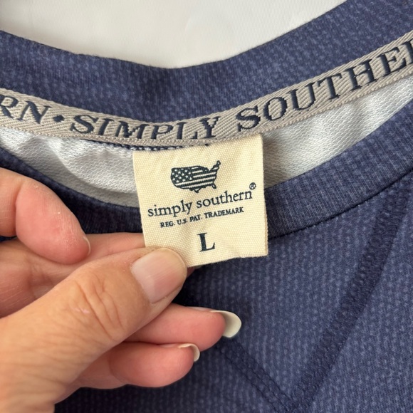 NWOT Simply Southern Red White Blue Patriotic Flag USA Pullover Shirt SZ L - Picture 7 of 10